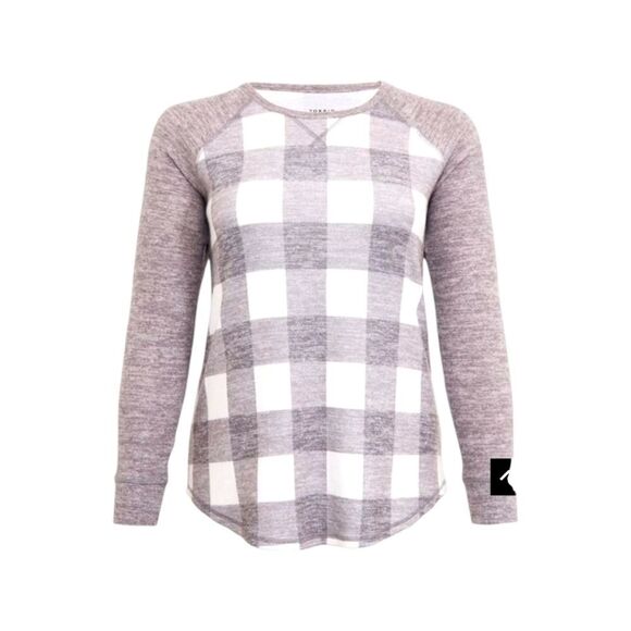 TORRID New Plus Size Super Soft Plush Raglan Plaid Sweatshirt 4X - Picture 1 of 16